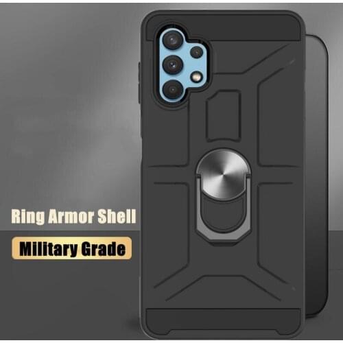 ShockProof Armor Phone Case For Samsung Galaxy A52 A72 A32 A12 A02S A21S A42 KickStand Magnet Ring Shell Case Back Cover Coque