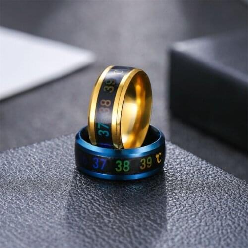 Stainless Steel Silver Creative Smart Mood Sensitive Temperature Ring Stainless Steel Women Men Couple