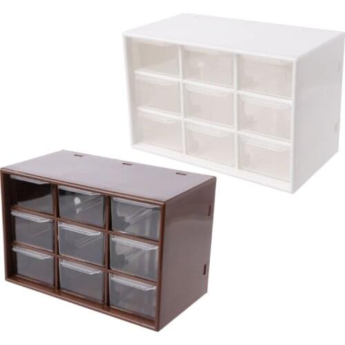 9 Drawer Plastic Storage Cabinet Desktop Makeup Bin Box Jewellery Organizer HX6D