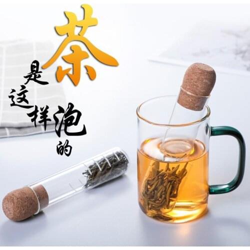 15.5 x 3cm Glass Tea Infuser Creative Pipe Glass Design Tea Strainer For Mug Fancy Filter For Puer Tea Herb Tea Tools Accessorie