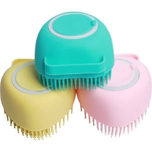 Silicone Bath Body Brush Soft Massage Exfoliating Comb Cleaner Shower Scrubber with Gel Dispenser