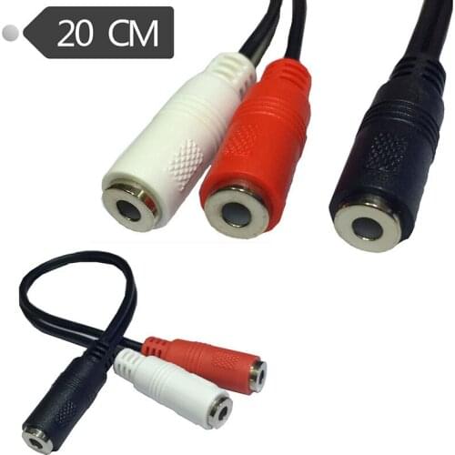 Stereo Breakout 1/8" TRS-F to Dual 1/8" TS-F 20CM3.5SP F-2*3.5SP F 0.2m