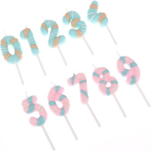Birthday Candles 1 2 3 4 5 6 7 8 9 0 Pink Blue Kids Birthday Candles for Cake Party Supplies Decoration Cake Candles 8.5cm