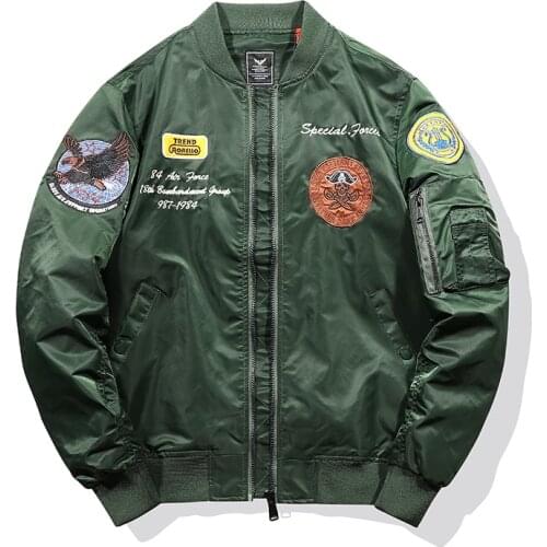 Winter Warmcoat Motorcycle Jacket New Men Jacket Embroidered Outwear Pilot Flight Slim Fit Patch Jackets Autumn Thin Jacket