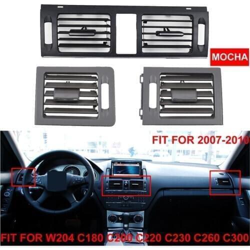 LHD Car AC Front Left Right Central Mocha Air Conditioner Vent Grille W204 Panel Cover For Mercedes Benz C-Class C180 C200 C220