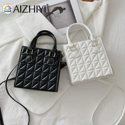 Vintage Women PU Lattice Pattern Handbag Casual Ladies Mini Shoulder Bags Luxurious Women Vintage Mini Handbag Tote
