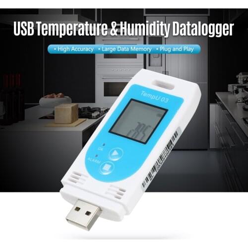 USB Temperature Humidity Data Logger Reusable RH TEMP Datalogger Recorder Humiture Recording Meter with 32,000 Record Capacity