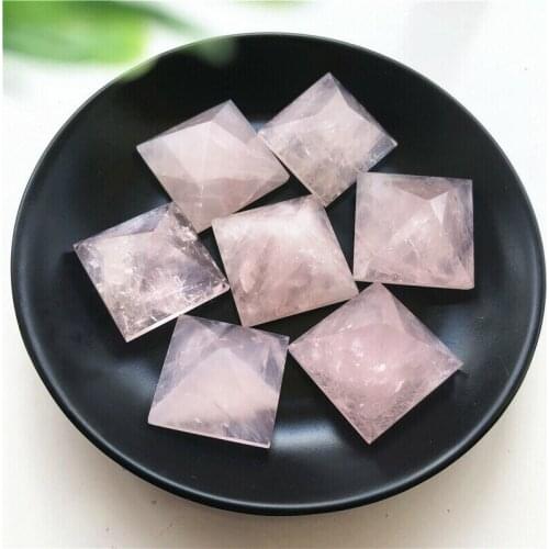 1 Piece Natural Pink Quartz Crystal Pyramid Point Healing Decoration Collection Natural Stones and Minerals