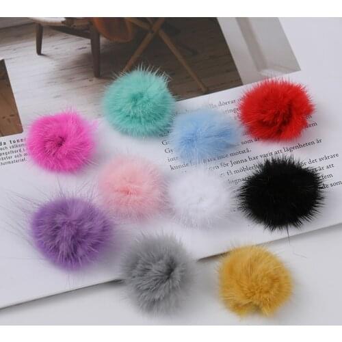 10pcs 3cm Fur Pompom Mink Pompom Balls Mini Pom Poms DIY Pompon Decro for Jewelry Keychain Hairpin Diy Handmade Accessories