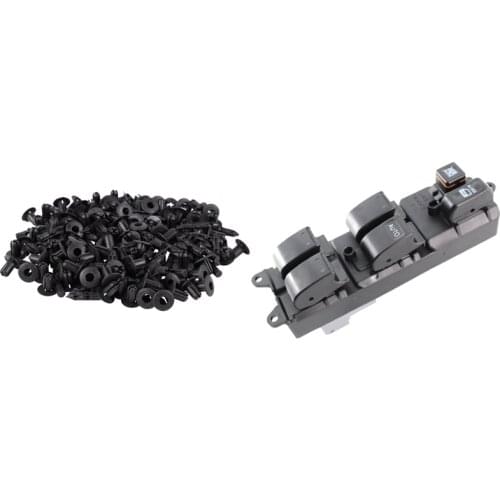 100Pcs Car Molding Door Fender 5Mm Hole Plastic Rivets Fixing & 1 Pcs Power Window Master Switch