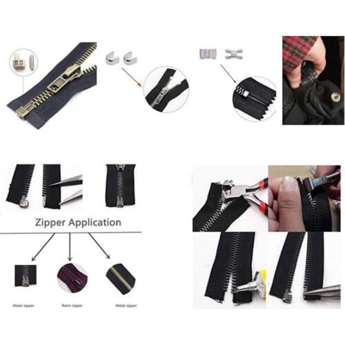 123Pcs/Sets Metal Repair Zipper Stopper Open End Zipper Sewing Stopper Accessories Zipper DIY Set For Clothes