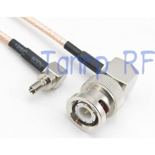 15CM Pigtail coaxial jumper cable RG316 cord 6inch BNC male right angle to CRC9 male right angle RF adapter connector