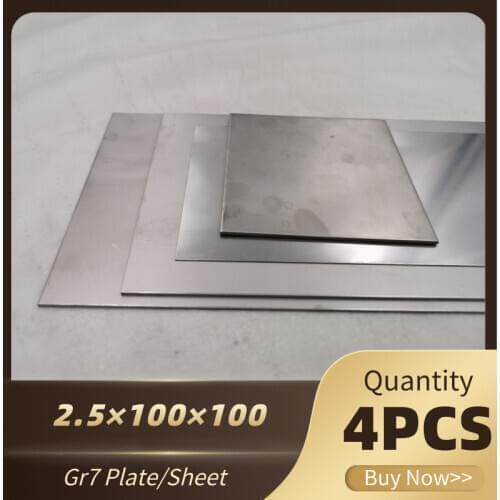 4pcs Gr7 TA9 Ti-0.2Pd Titanium Alloy Plate Ti Sheet 2.5*100*100mm For DIY OEM Metalworking Supplies