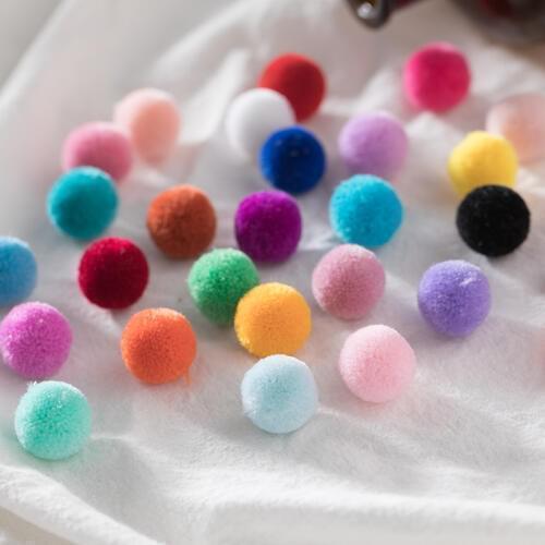 High Quality 60pcs 15mm Multi Colors Pompom Fur Craft DIY Soft Pom Poms Wedding Decoration,Sewing/Glue On Cloth Accessories