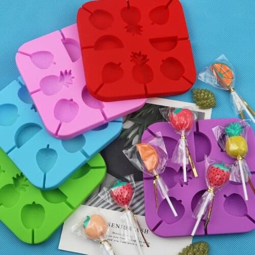 8 Cavity Fruit Silicone Lollipop Mold Chocolate cake mould Wedding cake decoration tools