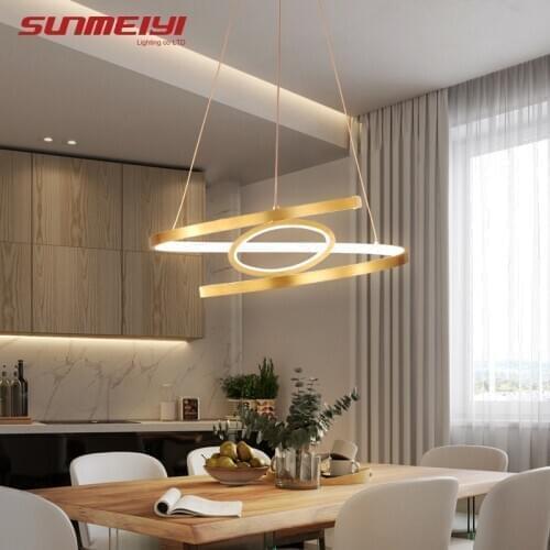 Aluminum Pendant Lights Bar Dining room Lamp Fixtures Modern LED Light Gold hanglamp For Living room Bedroom lustre pendente