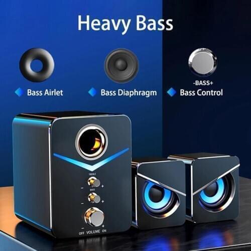AUX Wired Bluetooth Speaker Combination Computer Speakers Home Theater System Music Player Subwoofer PC Sound Box For Laptop