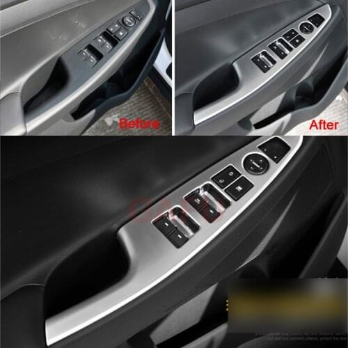 Car Styling For Hyundai Tucson 2016 2017 2018 2019 ABS Matte Interior Door Armrest Panel Window Lift Button Cover Accessories