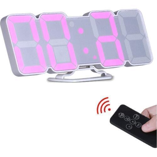 Colors Changing Remote Control 3D LED Digital Wall Clock Voice Control Electronic Table Wall Watches Nixie Clock Kitchen Horloge