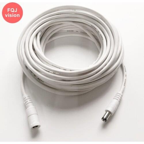 3M/5M/10M/15M/20M/30M/50M DC 12V CCTV Camera Power Cable 5.5mmx2.1mm Male Female White Extension Cord for Security Camera