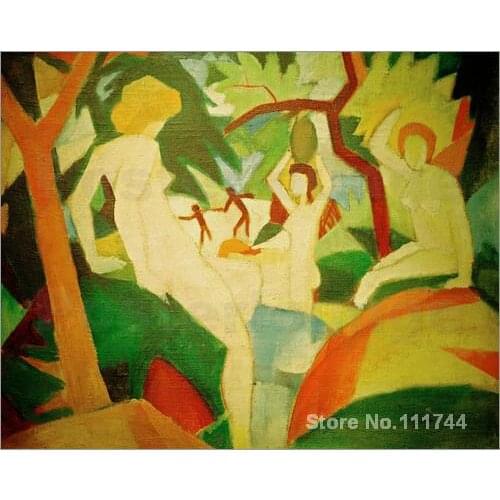 Paintings for bedroom Bathing Women August Macke reproduction art High quality Hand painted