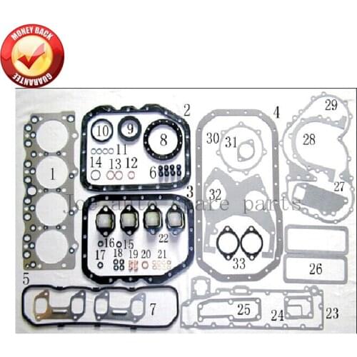 4BE1 Engine Full gasket set kit for Isuzu NKR NPR Series 3.6L 5-87811-193-0 5878111930 5 87811 193 0