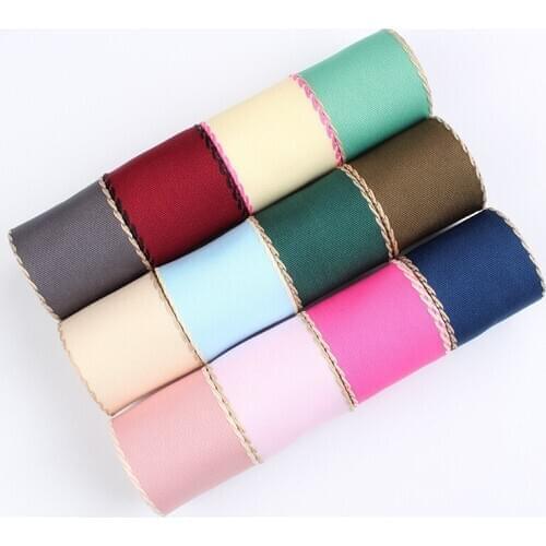 Stitch Ribbons Colorful Point Edge Line Double Face For Hair Bows DIY Crafts Handmade Accessories Gift10 16 25 38mm 100yards/lot