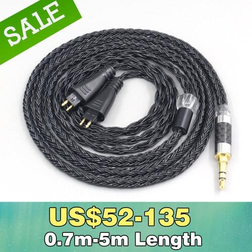 LN007416 16 Core 7N OCC Black Braided Earphone Cable For FOSTEX TH900 MKII MK2 TH-909 TR-X00 TH-600 Headphone
