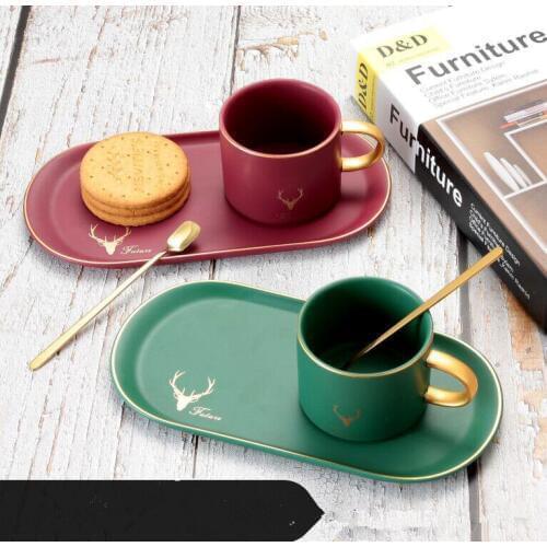 Matte Phnom Penh Marble Cup Saucer Ceramics Coffee Cup Dish Suit European Afternoon Tea Afternoon Teacup Christmas Gift