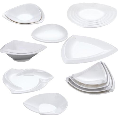 Melamine Dinnerware Dinner Plate Three Angle Plate Chain Restaurant Melamine Plate A5 Melamine Tableware Vegetables Plate