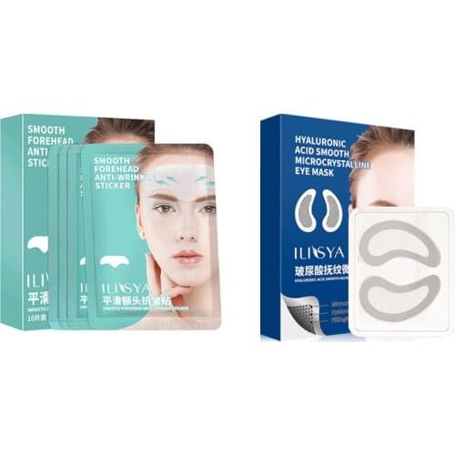 Forehead Patches Anti Wrinkles Micro-needle Eye Patch for Fine Lines Hyaluronic Acid Eye Mask Skincare Sets (1 box, 1 box)