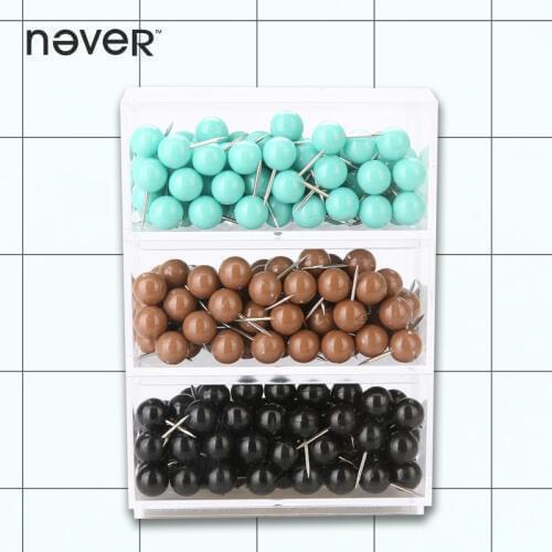 Never Pearl Head Pushpin Large Metal Colored Thumbtacks For Wood Cork Board Painting Map Wall Diy Drawing Pin Office Accessories