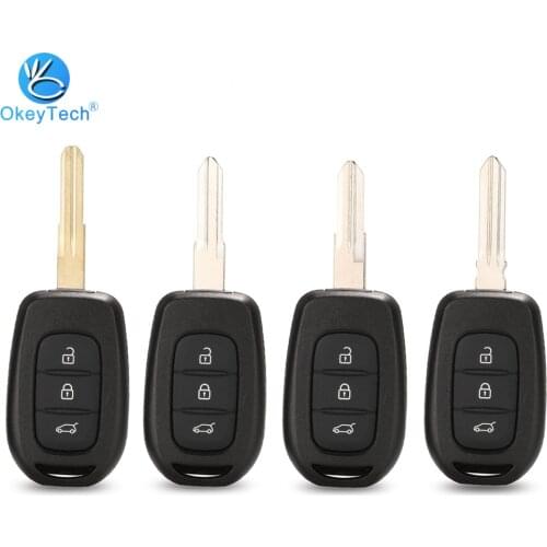 OkeyTech 3 Button Remote Car Key Case For Renault Sandero Dacia Logan Lodgy Dokker Duster Replacement Car Key Shell Uncut Blade