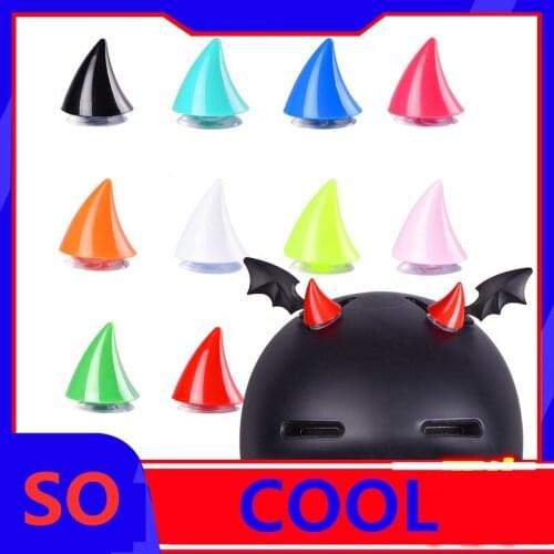 2PCS Motorcycle Helmet Corner Plastic Resilient Silicone Suction Soft Horn Decoration Headwear Rubber Horn Decoration