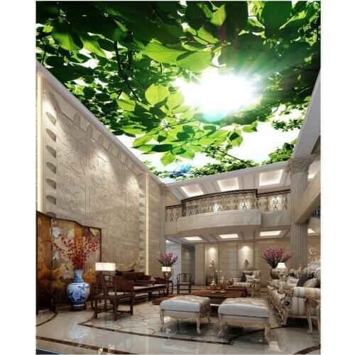 Custom photo wallpaper Zenith ceiling Sunny living room bedroom ceiling Landscape
