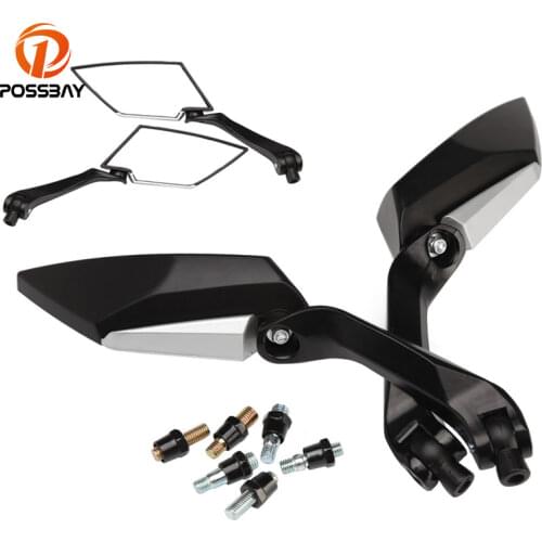 POSSBAY 360 Degree Mirror Motorcycle Rearview Scooter Parts Motorbike Universal Rear Side Mirrors For Honda Yamaha Suzuki Harley