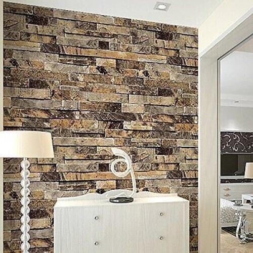 Q QIHANG Three-dimensional Wallpaper Brick Wall Wallpaper 3D Textured Bricks Beige 5.3m2