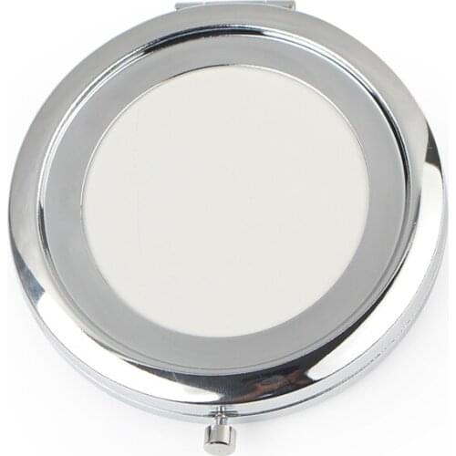 Silver Compact Mirrors DIY Portable Metal Makeup Mirror 2X Magnifying 2PCS/Lot M070K