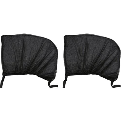 2Pcs Flexible Auto Side Rear Window Sun Shade Mesh Curtain Car UV Protection Mesh Cover Mosquito Dust Protective Sleeve