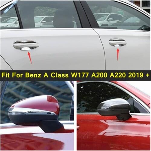 Lapetus Car Styling Outside Door Pull Handle Bowl Cover Trim ABS Fit For Mercedes Benz A Class W177 A200 A220 2019 - 2021