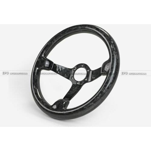 UNIVERSAL Glossy Forged Carbon Deep Dish Type Steering Wheel(335mm diameter, deep around 60mm, 6 bolts 70mm PCD