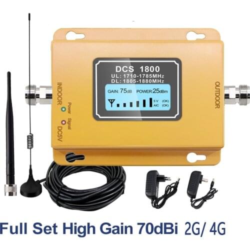 2G/3G/4G 1800Mhz Repeater 4G Celular Mobile Phone Signal Repeater Booster 900MHz GSM Amplifier With Outdoor/indoor Antenna