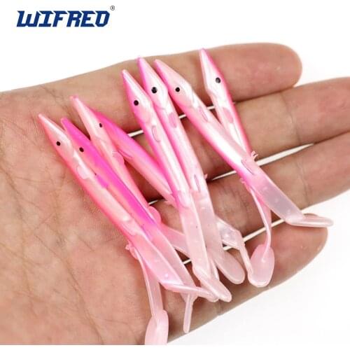 Wifreo 100pcs Multi-Size Soft Bait Fish Sabiki Rig Eel Lure Saltwater Fishing Lure lumo Green Red Pink Back Blue Back Black Back