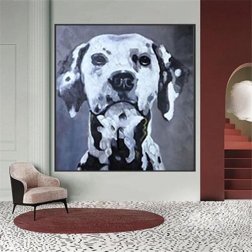 Handmade Animals Graffiti Art Dog Cow Canvas Oil Paintings Street Art Wall Pictures for Kids Childrens Room Home Wall Decor