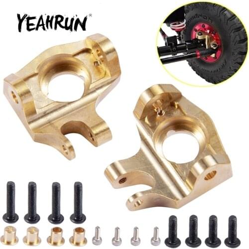 YEAHRUN 1 Pair Brass Heavy Duty Front Steering Knuckle for Axial SCX10 II 90046 1/10 RC Crawler Car Upgrade Parts