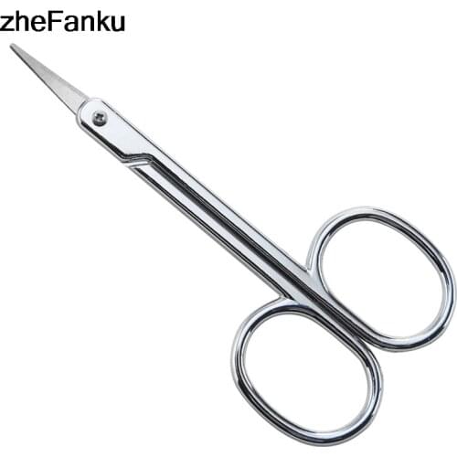 1Pc Stainless Steel Eyebrow Scissors Beard Nose Hair Scissors Cutting Tools Manicure Facial Trimming Tweezer Makeup Beauty Tool