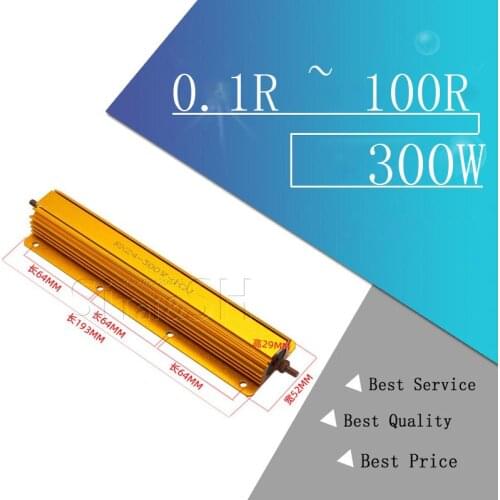 300W Aluminum Power Metal Shell Case Wirewound Resistor 0.1R ~ 100R 0.1 0.5 1 2 2.5 3 4 5 6 8 10 20 50 100 ohm