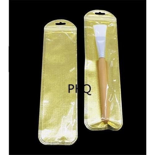 31 sizes Gold transparent Resealable Plastic Pouch PE Zip Lock Bag with hanging hole Jewelry Accessories Storage Bags 50pcs