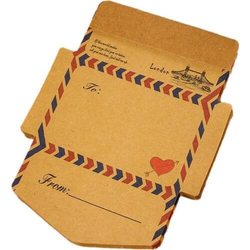 45Pcs/Box Vintage Story Kraft Cards DIY Greeting Graffiti Word Card Invitations Envelope Note Guestbook