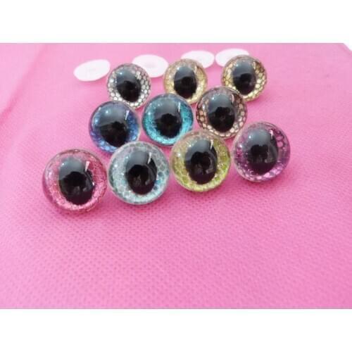 60pcs 13mm &14mm/15mm/18mm clear plastic safety toy cat eyes + new glitter Nonwovens + hard washer for diy animal doll --sp